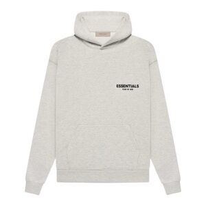 Fear of God Essentials Light Oatmeal Hoodie L Bag and Tags